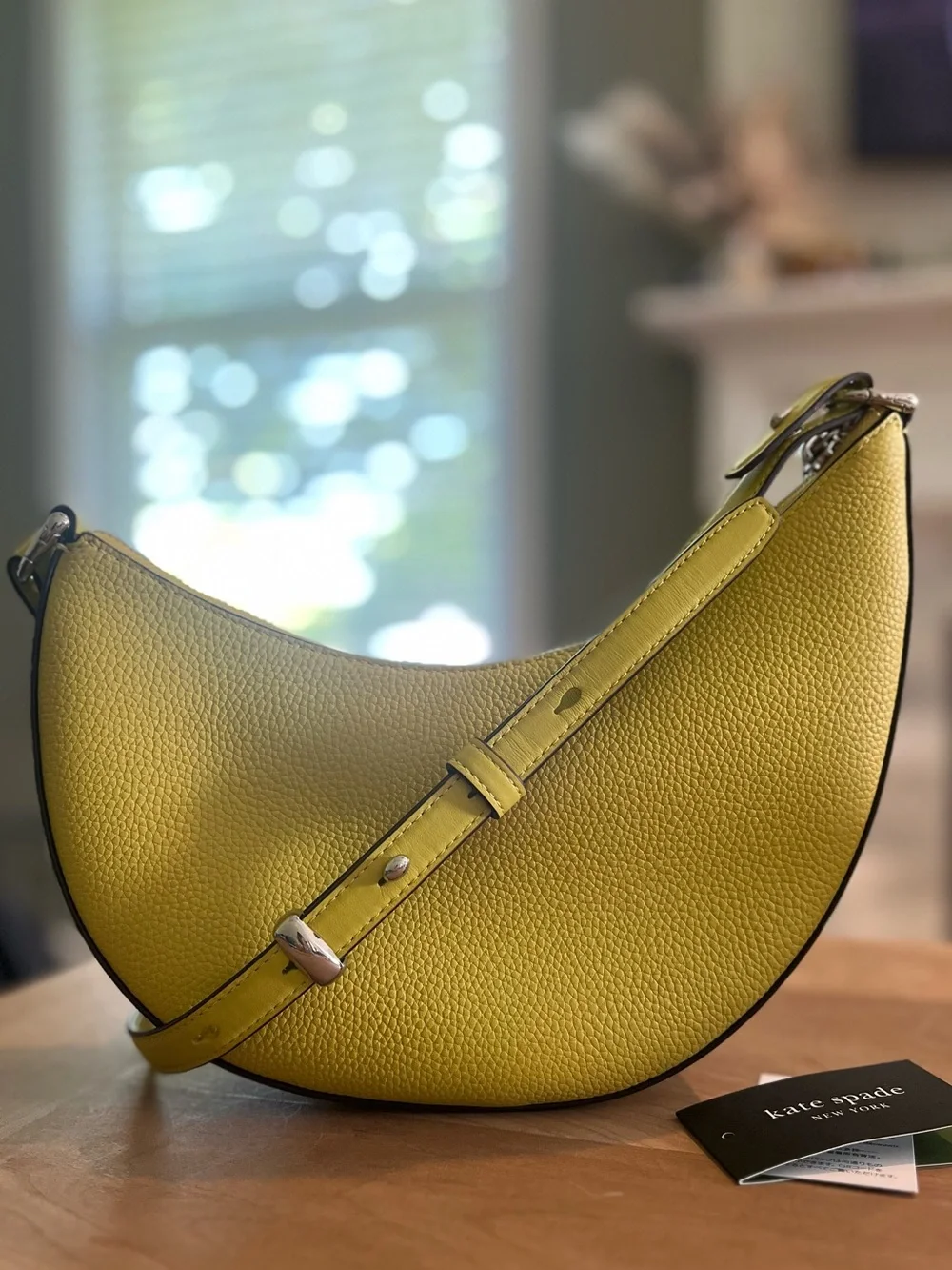 Kate Spade New York Duo Small Pebbled Leather Crossbody Clutch Bag in Lime